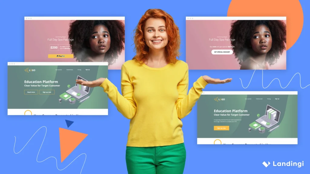 Landing page analytics showing conversion tracking, performance metrics, and optimization insights